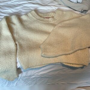 White cropped sweater